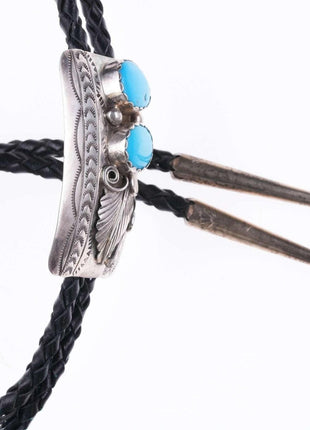 Navajo sterling and turquoise bolo tie - Estate Fresh Austin