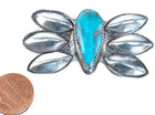 Navajo Sterling Kingman Tuquoise Brooch by F Burnside pin - Estate Fresh Austin