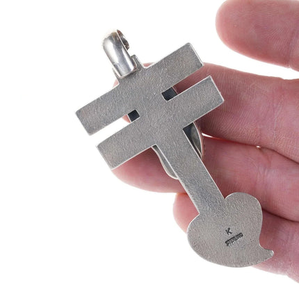 Navajo sterling Tufa Cast High Grade Royston turquoise pendant - Estate Fresh Austin