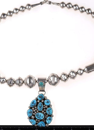 Navajo Sterling Turquoise Nugget beaded necklace - Estate Fresh Austin