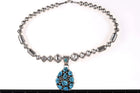 Navajo Sterling Turquoise Nugget beaded necklace - Estate Fresh Austin