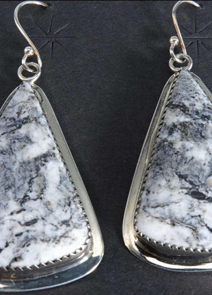 Navajo Sterling white Buffalo Earrings - Estate Fresh Austin