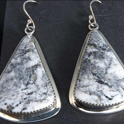 Navajo Sterling white Buffalo Earrings - Estate Fresh Austin