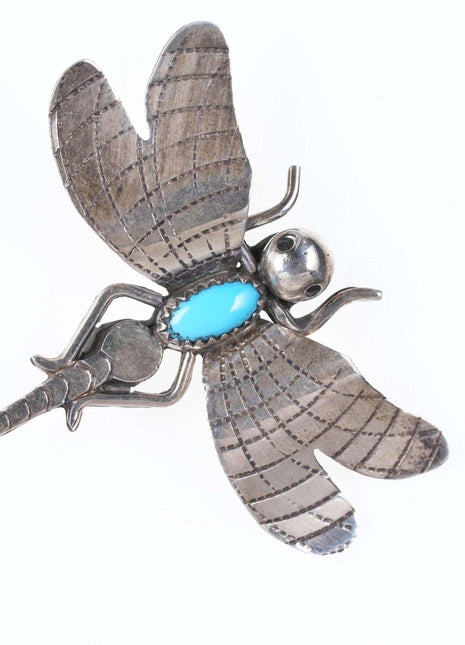 Navajo Sterling/turquoise dragonfly pin - Estate Fresh Austin