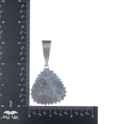 Nelson Morgan Navajo sterling Needlepoint turquoise Kokopelli shadowbox pendant - Estate Fresh Austin