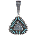 Nelson Morgan Navajo sterling Needlepoint turquoise Kokopelli shadowbox pendant - Estate Fresh Austin