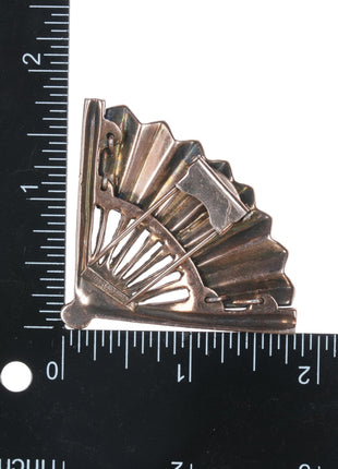 Nettie Rosenstein (1890 - 1980) Sterling Dress clip fan form - Estate Fresh Austin