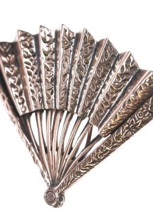 Nettie Rosenstein (1890 - 1980) Sterling Dress clip fan form - Estate Fresh Austin