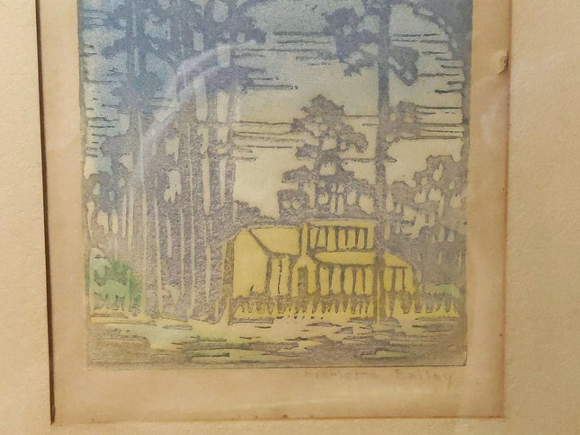 Newcomb College Henrietta Davidson Bailey "Pines in Louisiana" 1920's Arts and C - Estate Fresh Austin