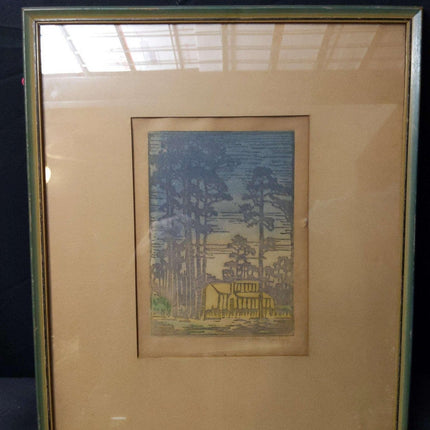 Newcomb College Henrietta Davidson Bailey "Pines in Louisiana" 1920's Arts and C - Estate Fresh Austin