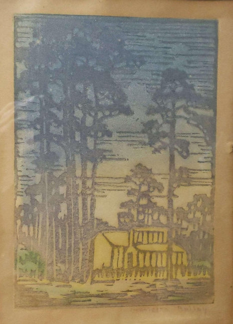 Newcomb College Henrietta Davidson Bailey "Pines in Louisiana" 1920's Arts and C - Estate Fresh Austin