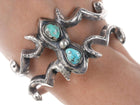 Nice Vintage Native American Silver/turquoise sandcast cuff bracelet n - Estate Fresh Austin