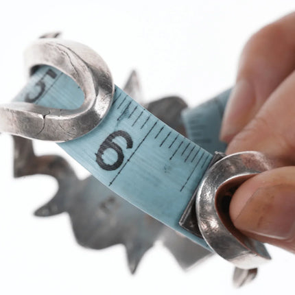 Nice Vintage Native American Silver/turquoise sandcast cuff bracelet - Estate Fresh Austin