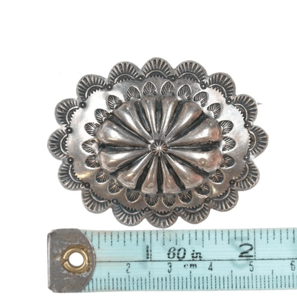Nice Vintage Navajo Hand stamped silver concho pin - Estate Fresh Austin