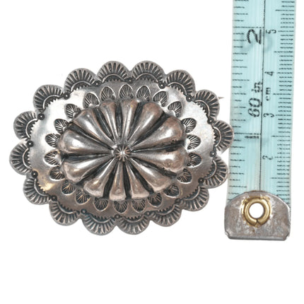 Nice Vintage Navajo Hand stamped silver concho pin - Estate Fresh Austin