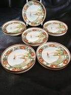 Nippon Coasters set of Six hand painted sailboat and boat house on beach - Estate Fresh Austin