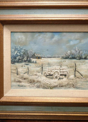 Noeline Harris (1923 - 2011) Austin Texas Hill Country Landscape with Homestead an - Estate Fresh Austin