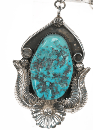 Nora Nelson Navajo Sterling and turquoise pendant necklace - Estate Fresh Austin