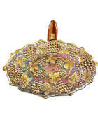 Northwood Grape and Cable Amethyst Dresser Tray 11.25