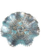 Northwood Ice Blue Carnival Glass Poinsettia and lattice - Estate Fresh Austin