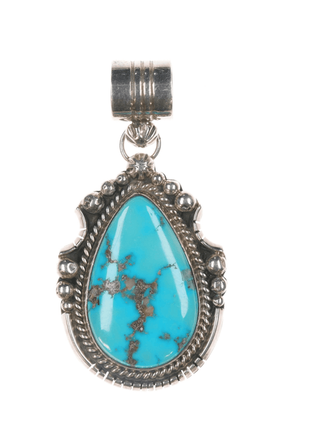 NT Native American sterling pendant with turquoise - Estate Fresh Austin