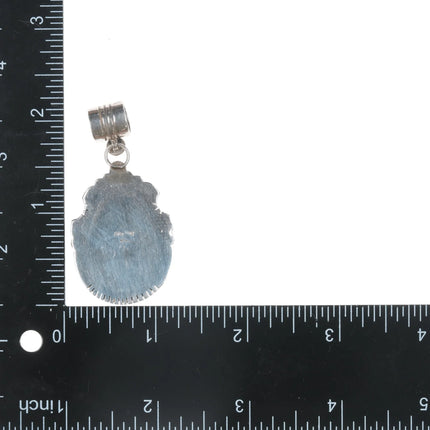 NT Native American sterling pendant with turquoise - Estate Fresh Austin