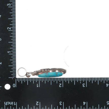 NT Native American sterling pendant with turquoise - Estate Fresh Austin