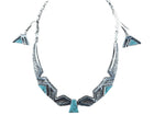Nusie Belon Navajo Sterling Turquoise Choker necklace Earrings set - Estate Fresh Austin