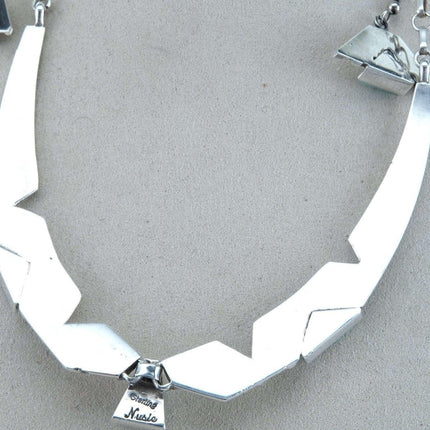 Nusie Belon Navajo Sterling Turquoise Choker necklace Earrings set - Estate Fresh Austin