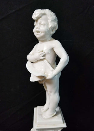 Nymphemburg Blanc de Chine Singing Cherub Not Four Seasons 8.5" tall 18th to 19 - Estate Fresh Austin