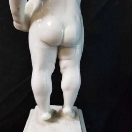 Nymphemburg Blanc de Chine Singing Cherub Not Four Seasons 8.5" tall 18th to 19 - Estate Fresh Austin