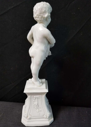 Nymphemburg Blanc de Chine Singing Cherub Not Four Seasons 8.5" tall 18th to 19 - Estate Fresh Austin