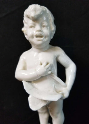 Nymphemburg Blanc de Chine Singing Cherub Not Four Seasons 8.5" tall 18th to 19 - Estate Fresh Austin