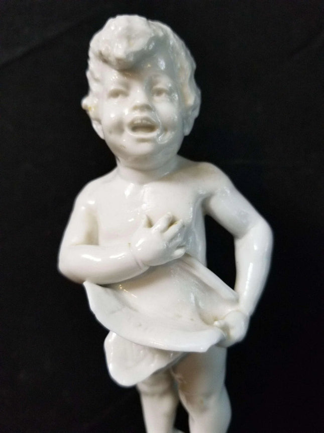 Nymphemburg Blanc de Chine Singing Cherub Not Four Seasons 8.5" tall 18th to 19 - Estate Fresh Austin