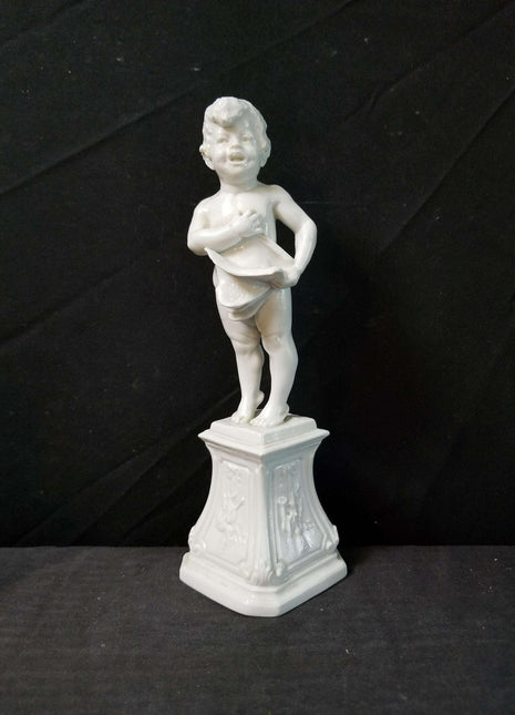 Nymphemburg Blanc de Chine Singing Cherub Not Four Seasons 8.5" tall 18th to 19 - Estate Fresh Austin