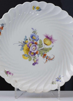 Nymphenburg 1012 Hand Painted Dresden Flowers pattern graduated handled trays - Estate Fresh Austin