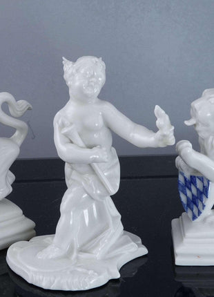 Nymphenburg Blanc de Chine Allegorical Figure and two lions - Estate Fresh Austin