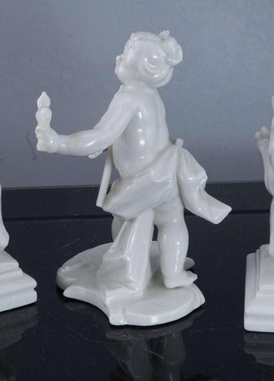 Nymphenburg Blanc de Chine Allegorical Figure and two lions - Estate Fresh Austin