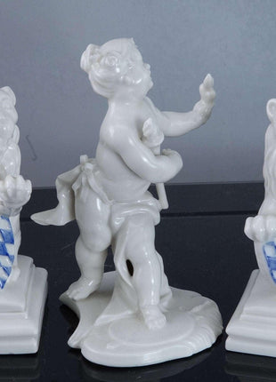 Nymphenburg Blanc de Chine Allegorical Figure and two lions - Estate Fresh Austin