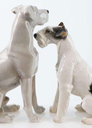 Nymphenburg Dog Figures Fox Terrier and Great Dane - Estate Fresh Austin