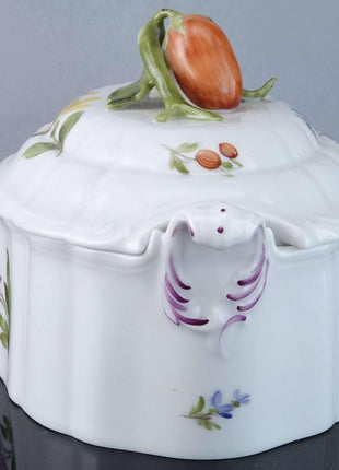 Nymphenburg Hand Painted Porcelain Candy Box with fruit finial - Estate Fresh Austin