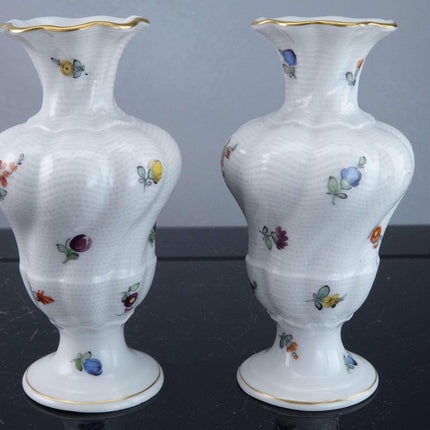 Nymphenburg Hand Painted Porcelain diminutive bud vases - Estate Fresh Austin