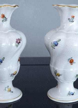 Nymphenburg Hand Painted Porcelain diminutive bud vases - Estate Fresh Austin