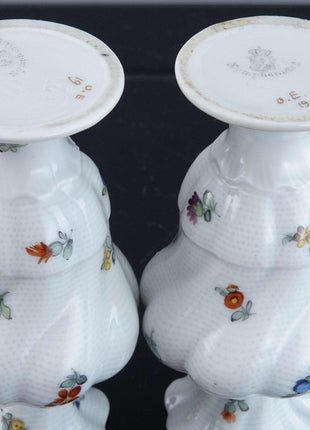 Nymphenburg Hand Painted Porcelain diminutive bud vases - Estate Fresh Austin