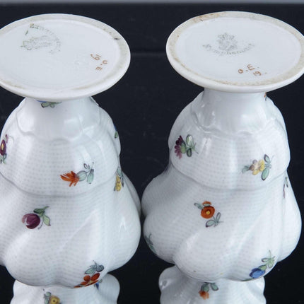 Nymphenburg Hand Painted Porcelain diminutive bud vases - Estate Fresh Austin