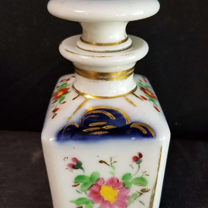 Old Paris Perfume Bottle Cobalt Florals and Gold mid 19th century - Estate Fresh Austin