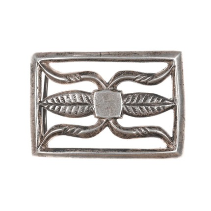 Old Sandcast Native American Turquoise/sterling belt buckle - Estate Fresh Austin