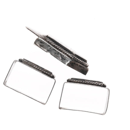 Old Zuni Native American silver channel inlay ranger belt buckle set - Estate Fresh Austin