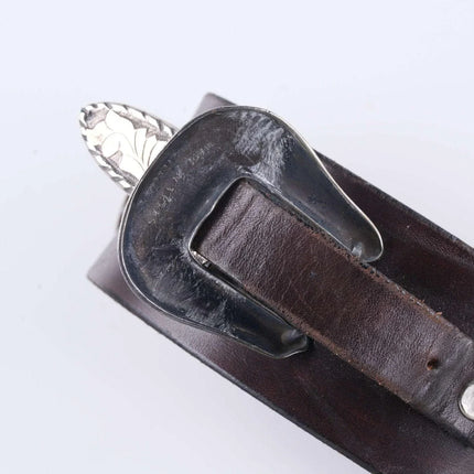 One of a Kind Gold mounted sterling silver ranger belt with 5 more sets mounted - Estate Fresh Austin