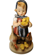 Original 1950's Hummel Full Bee #199/0 Feeding Time TMK2 Girl with Chickens - Estate Fresh Austin
